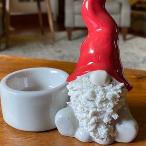 Little Santa Gnome Candle Holder
